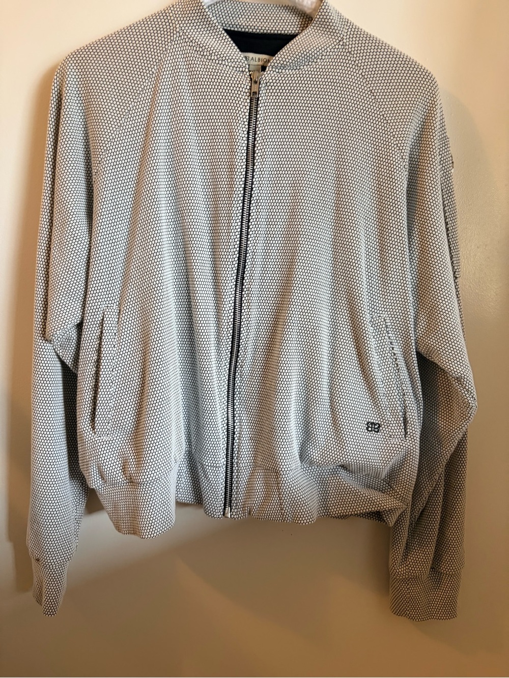 Albion Women's Black & White Textured Bomber Jacket